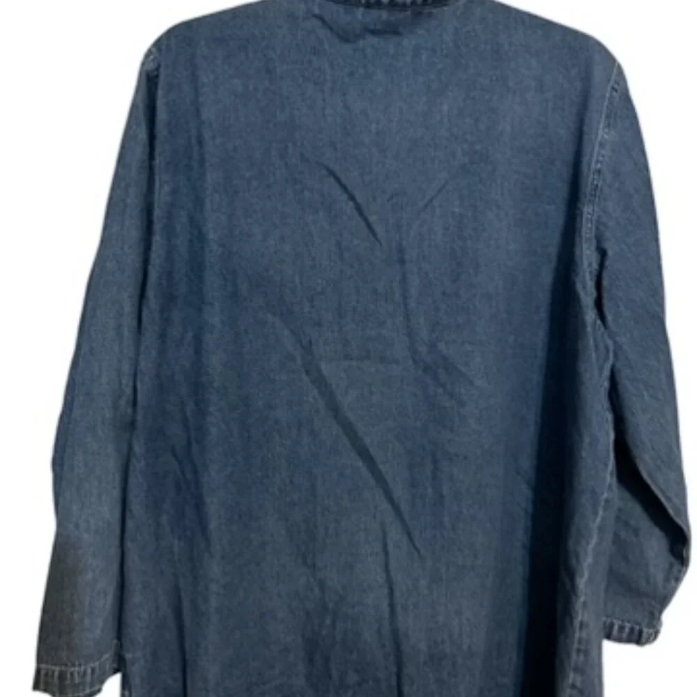 NWT DUSTY BLUE BUTTON FRONT SHIRT PLUS: 2X #O - Picture 5 of 7